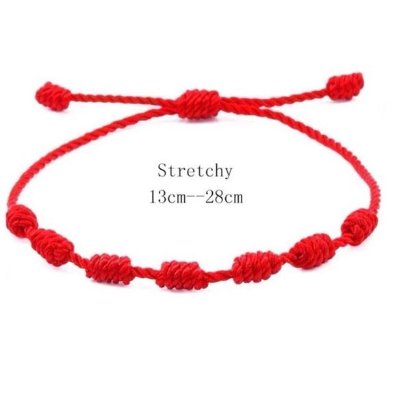 5/$25  7 knot Red lucky Bracelet - Picture 1 of 4